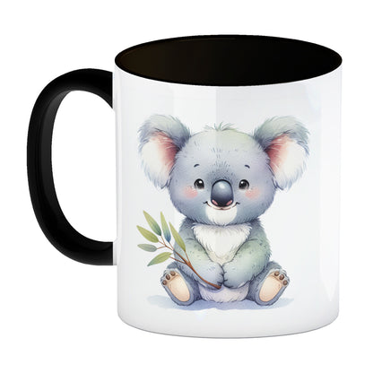 Sitzender Koala Kaffeebecher in schwarz