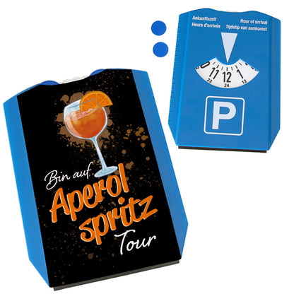 Cocktail Parkscheibe mit Spruch Bin auf Aperol Spritz Tour