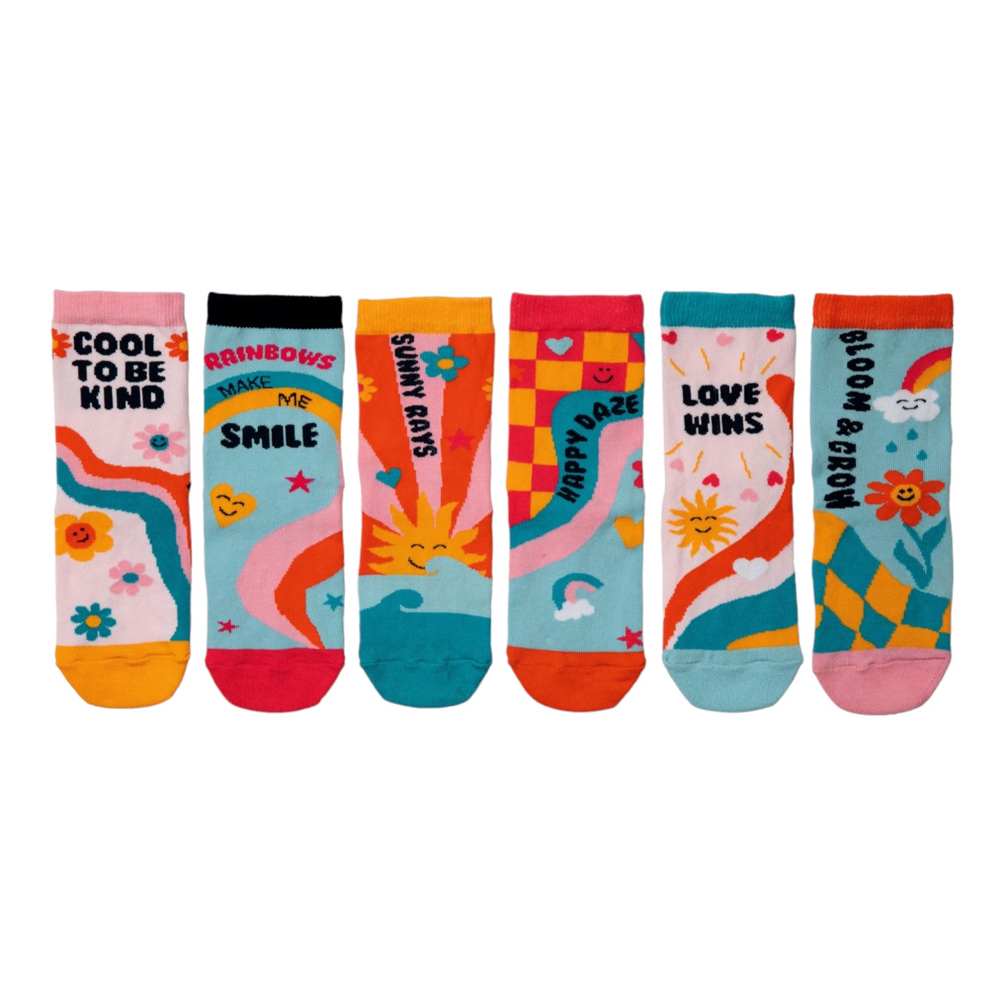 Happy Daze Oddsocks Socken bunte Sommer Strümpfe in 27-30 im 6er Set