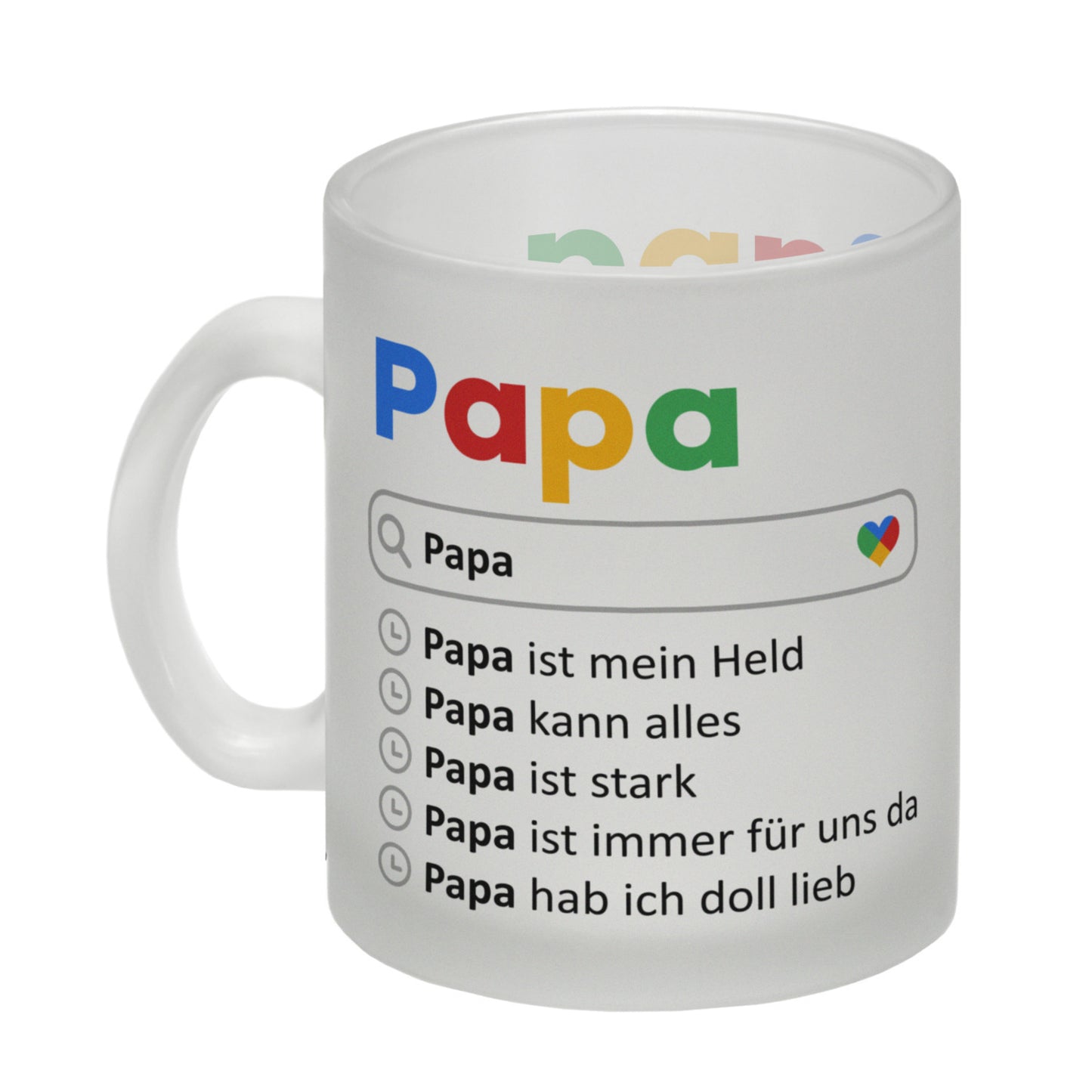 Papa ist mein Held Suchmaschine Glas Tasse