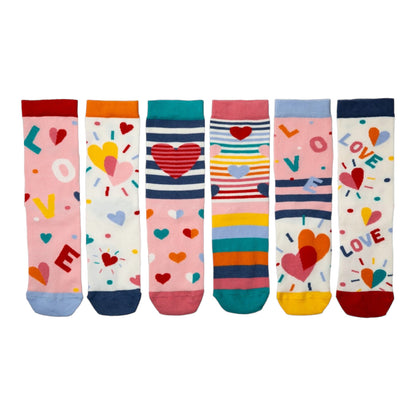 Ein Herz und eine Seele Oddsocks Socken Herzsocken Liebe Strumpf in 37-42 im 6er-Set