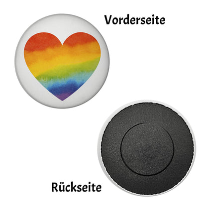 Regenbogenherz Magnet rund