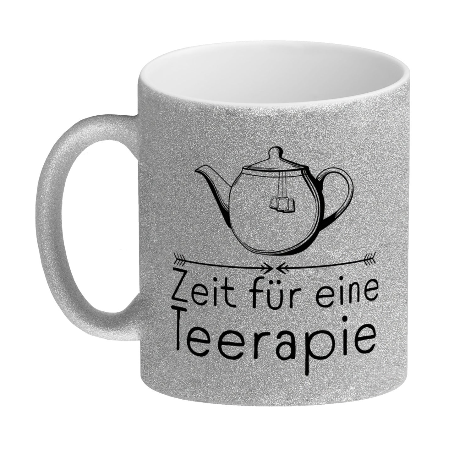 Zeit für eine Teerapie Glitzer-Kaffeebecher