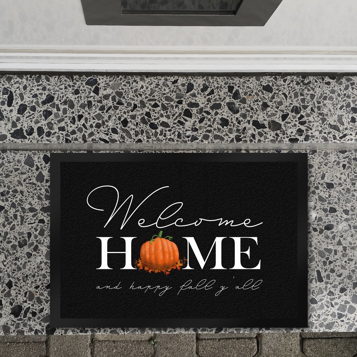 Welcome home Kürbis Fußmatte XL in 40x60 cm mit Spruch - and happy fall y'all