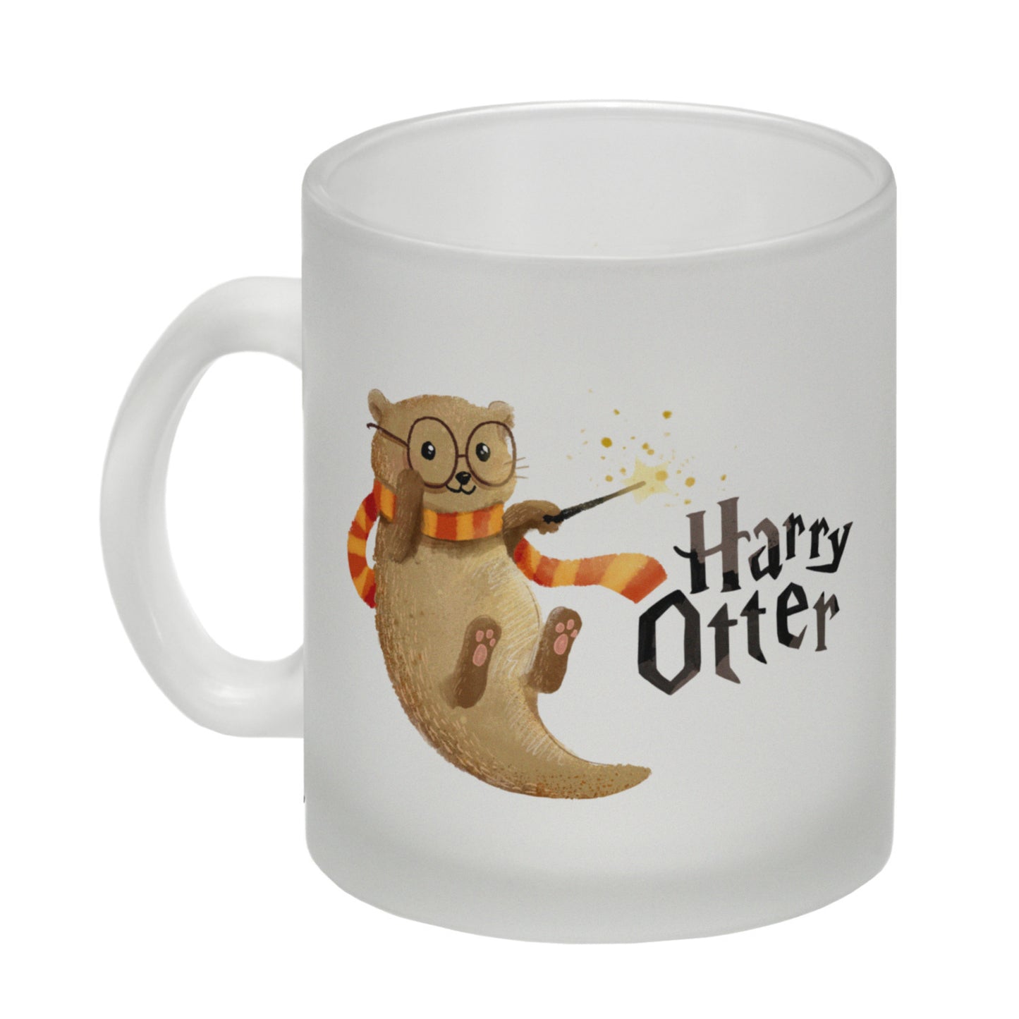 Harry Otter mit Zauberstab Glas Tasse