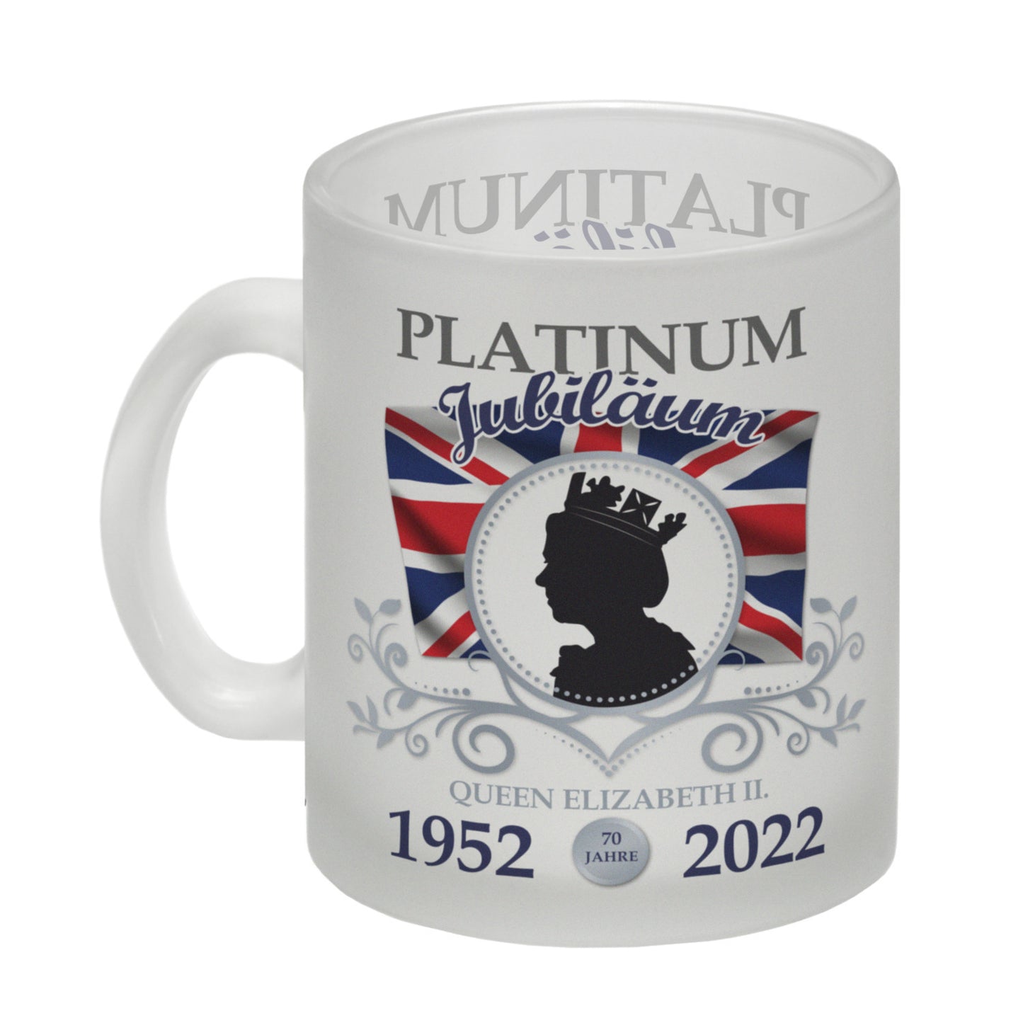 Platinum Jubiläum Queen Glas Tasse