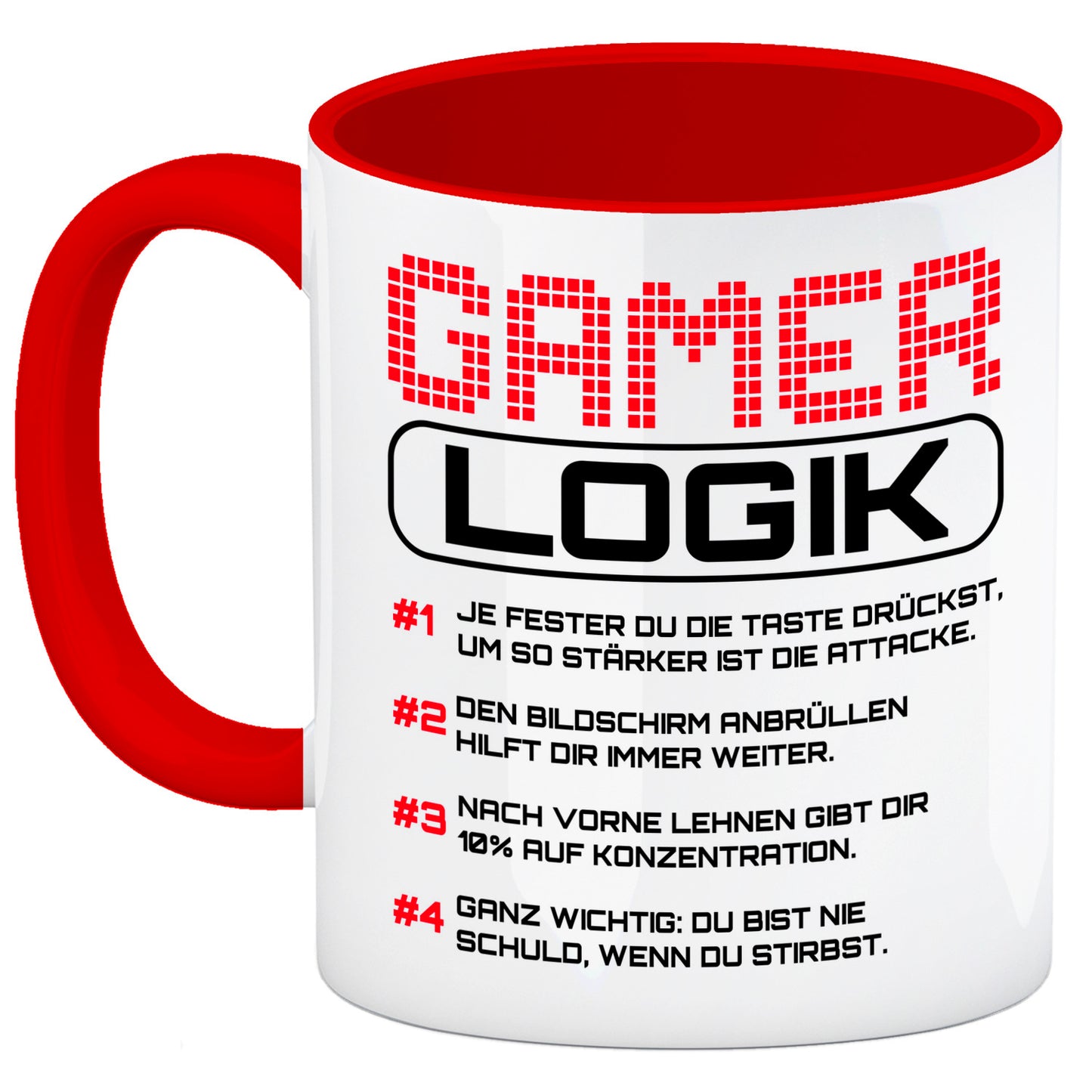 Gamer Logik Kaffeebecher Rot in rot