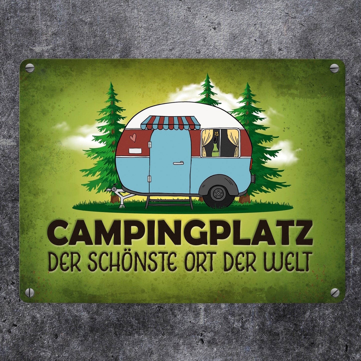 Campingplatz Wohnwagen Metallschild