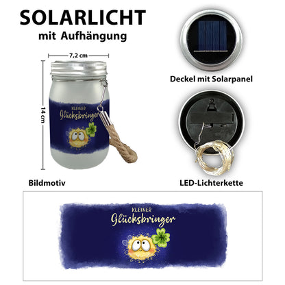 Kleiner Glücksbringer Solarlicht mit Glühwürmchen