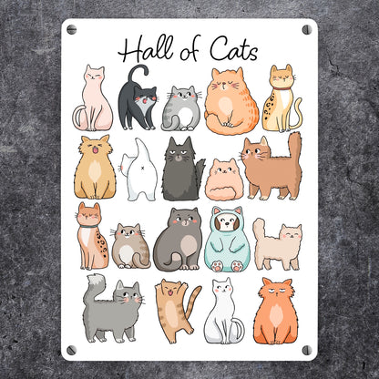 Hall of Cats Katzen Metallschild in 15x20 cm