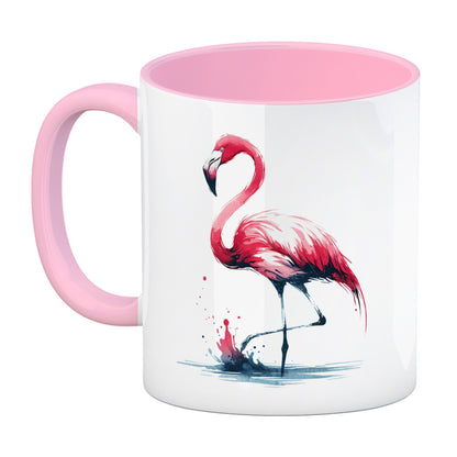 Rosa Flamingo Kaffeebecher in rosa