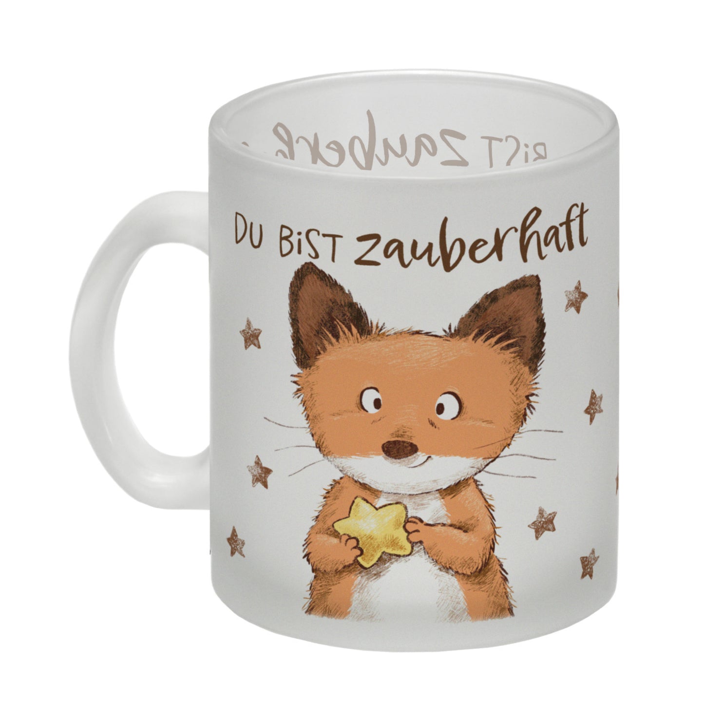 Fuchs Glas Tasse mit Spruch Du bist zauberhaft