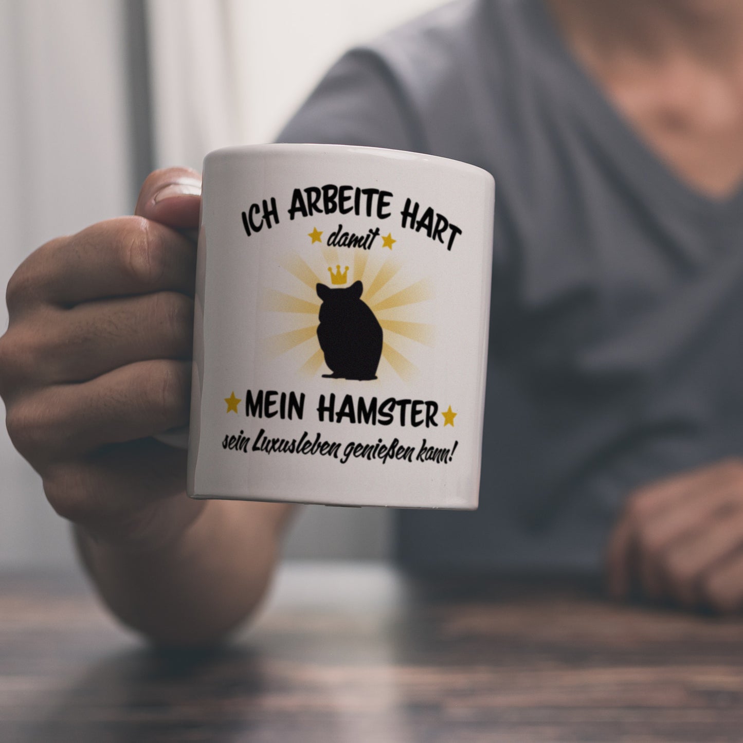 Ich arbeite hart für das Luxusleben meines Hamsters Haustier Kaffeebecher