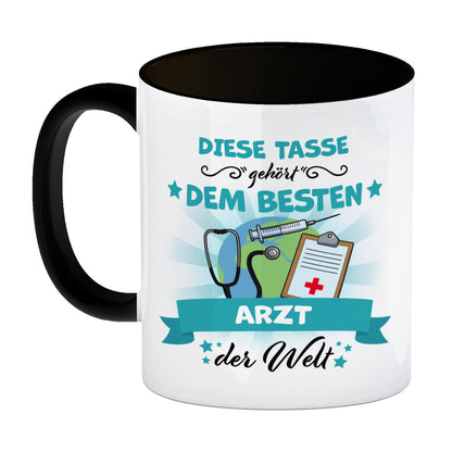 Bester Arzt der Welt Kaffeebecher Schwarz