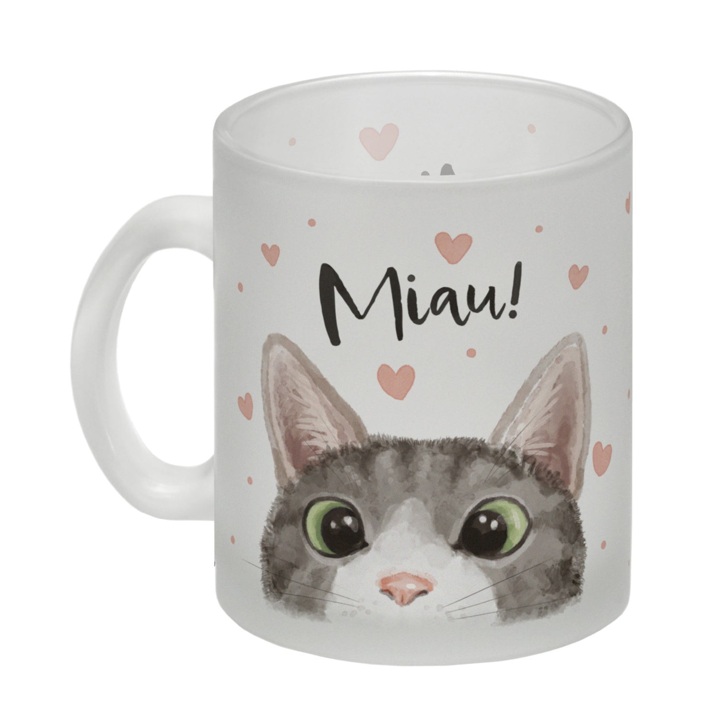 Miau Katze Glas Tasse