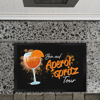 Cocktail Fußmatte XL in 40x60 cm mit Spruch Bin auf Aperol Spritz Tour