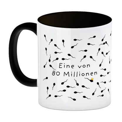 Eine von 80 Millionen Sperma Kaffeebecher in schwarz