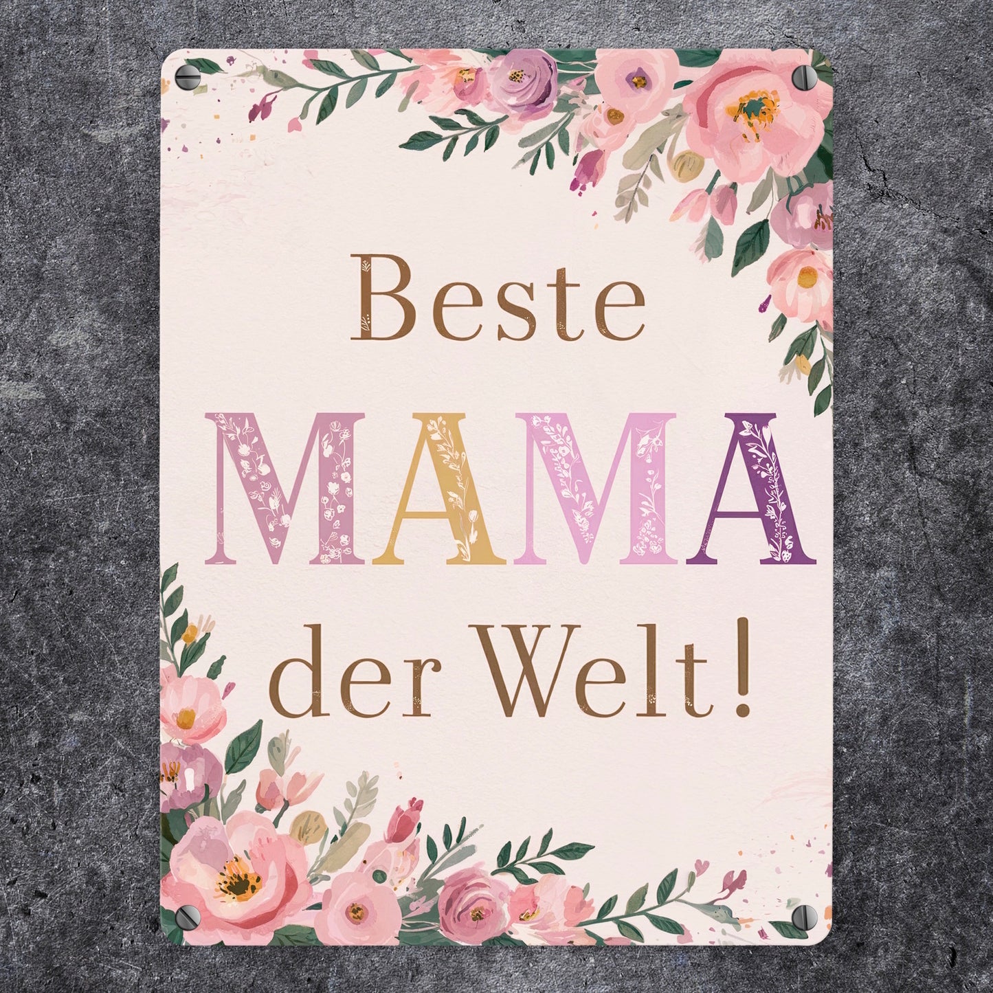 Beste MAMA der Welt Metallschild in 15x20 cm