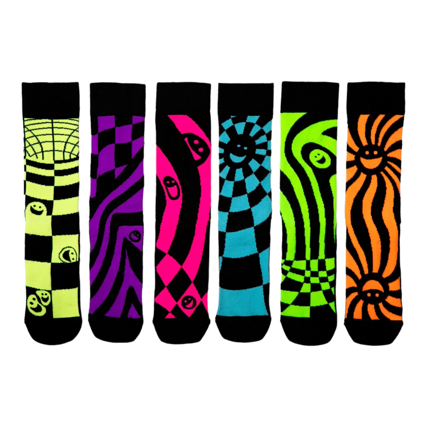 Rave on Oddsocks Socken Rave Outfit Techno Strumpf in 38-44 im 6er Set