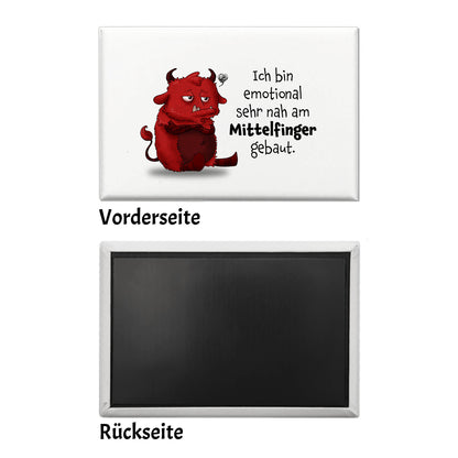 Freches Monster in hellrot Souvenir Souvenir Magnet mit lustigem Spruch