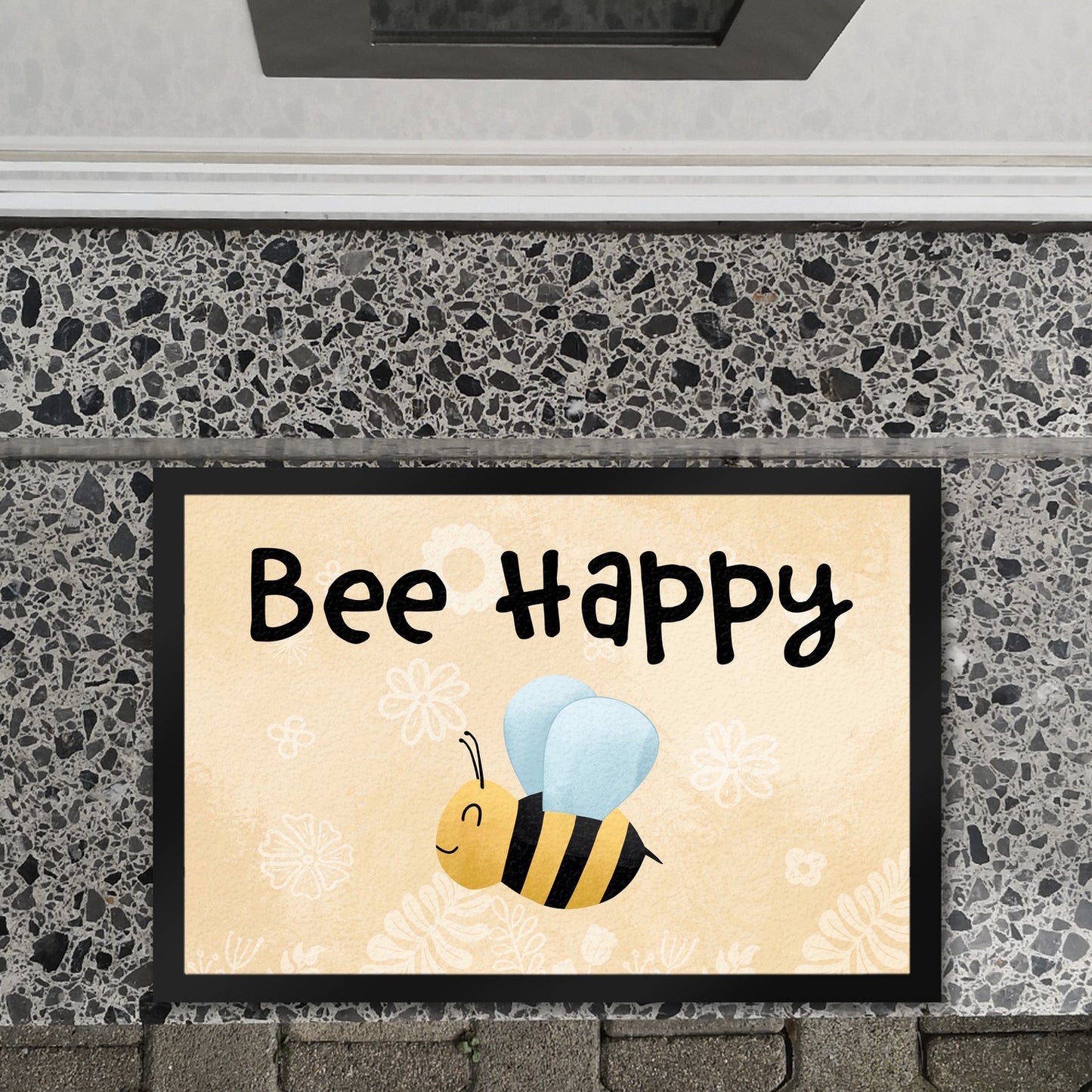 Bee Happy lustige Fußmatte XL in 40x60 cm mit glücklicher Biene