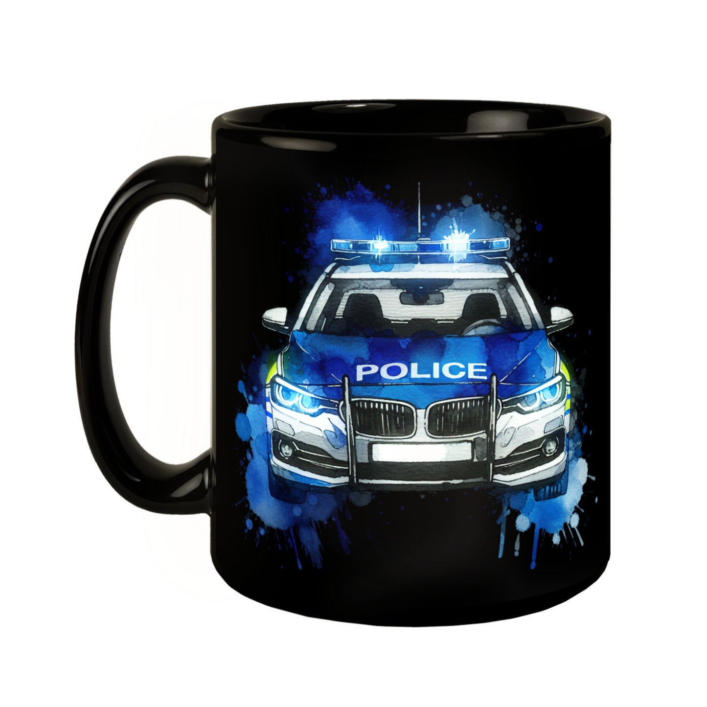 Polizeiauto Tasse in Schwarz