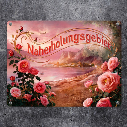 Naherholungsgebiet am See Metallschild in 15x20 cm