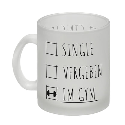 Single, vergeben oder im Gym Fitness Glas Tasse