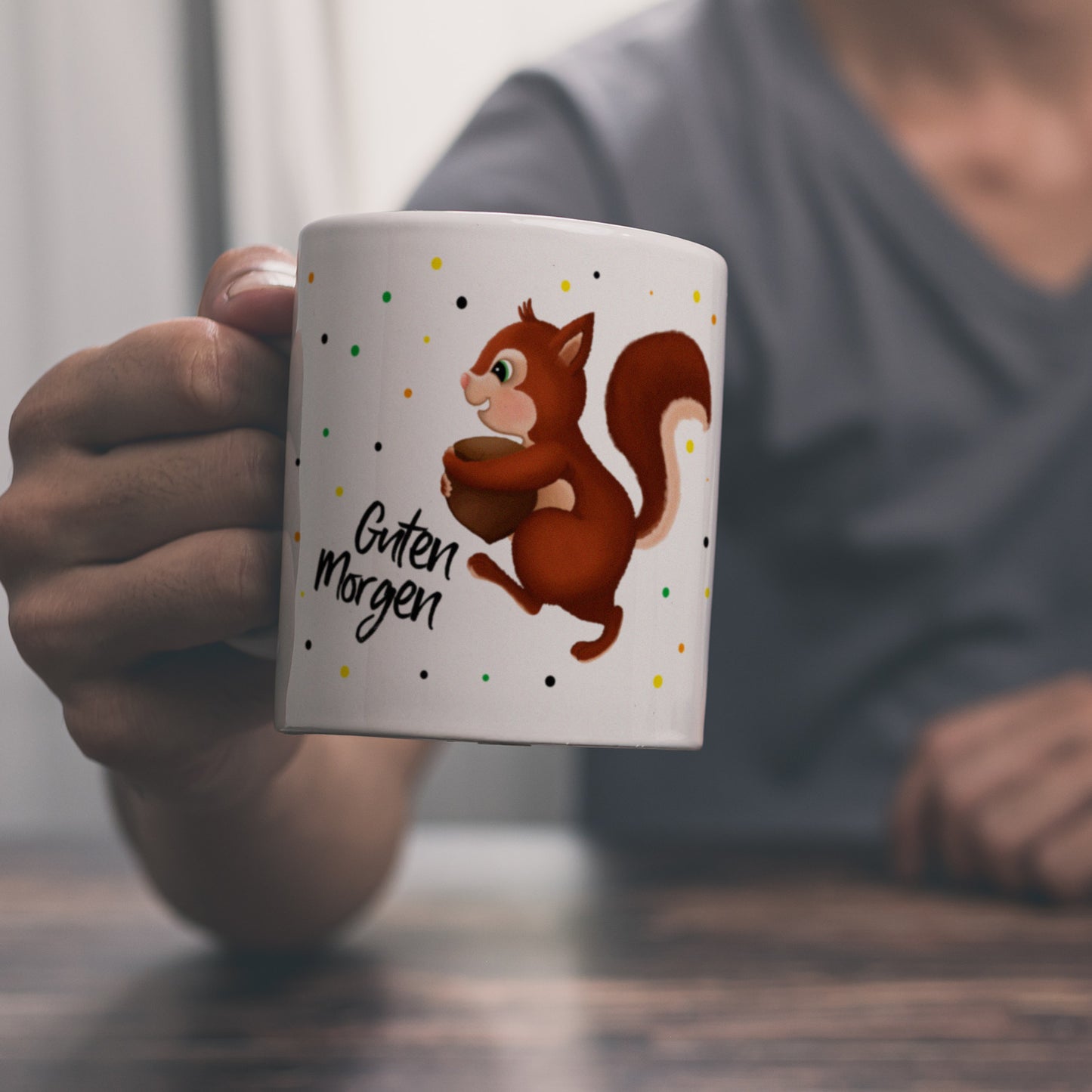 Guten Morgen Eichhörnchen Kaffeebecher