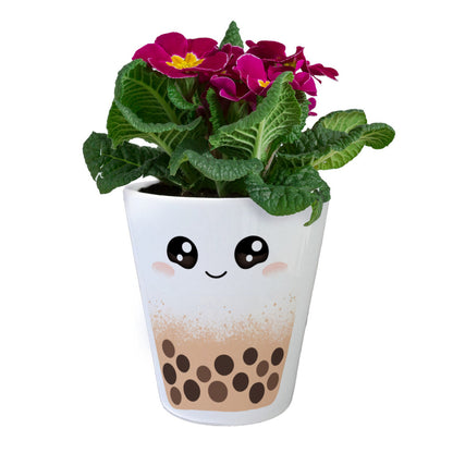 Bubble Tea Blumentopf in orange