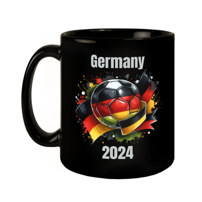 Fußball Deutschland Flagge Tasse in Schwarz