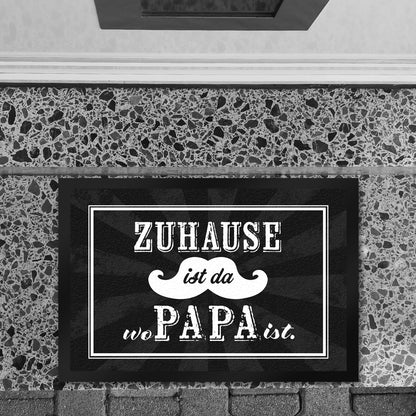 Zuhause ist da wo Papa ist Fußmatte XL in 40x60 cm mit Schnauzer