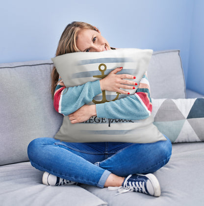 Anker Kuschelkissen mit Spruch Liegeplatz