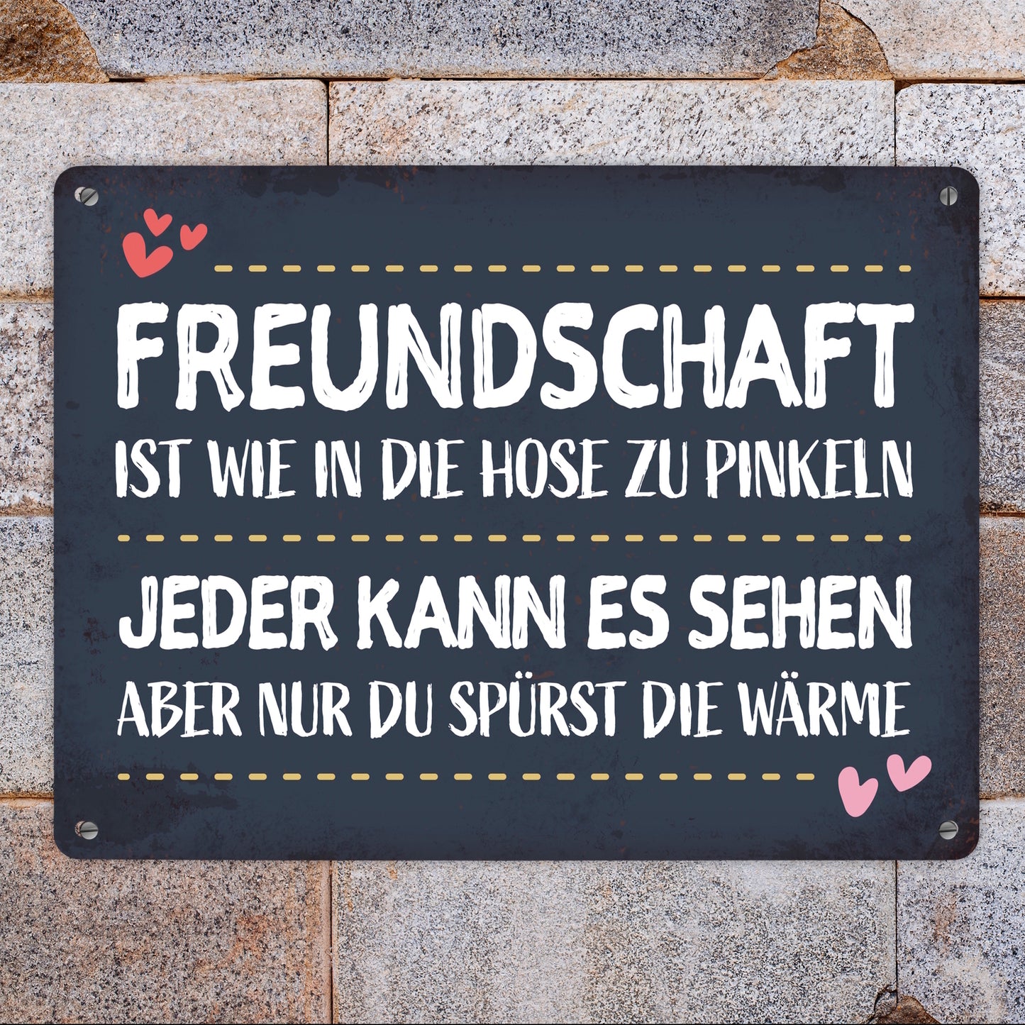 Metallschild XL mit Herz Motiv und Spruch: Freundschaft ist wie in die ...