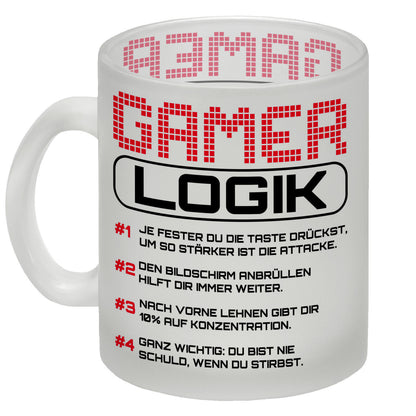 Gamer Logik Glas Tasse in rot