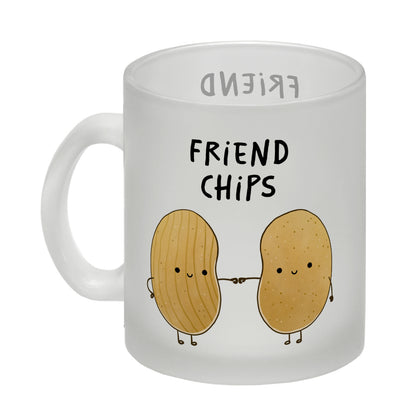 Chips Freundschaft Glas Tasse mit Spruch Friendchips