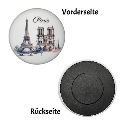 Wahrzeichen Paris Magnet rund