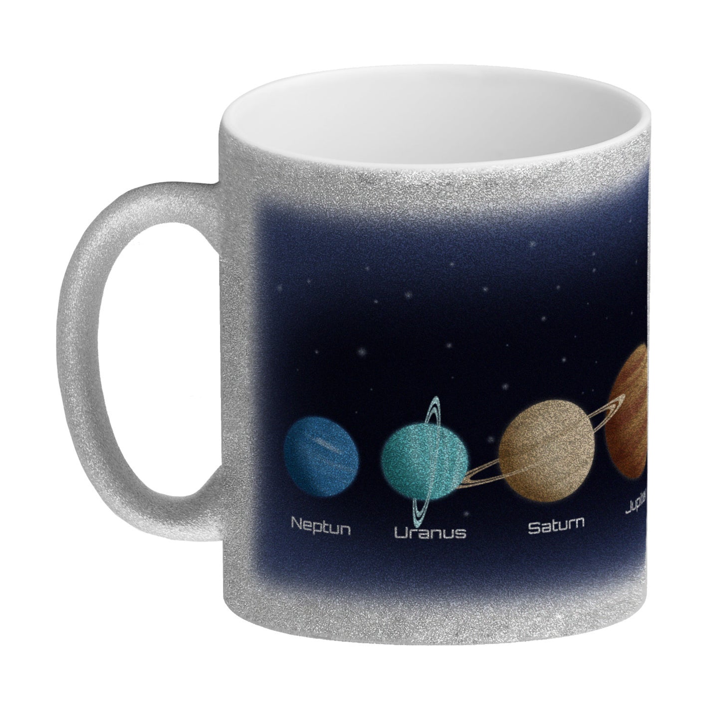 Planeten des Sonnensystems Glitzer-Kaffeebecher