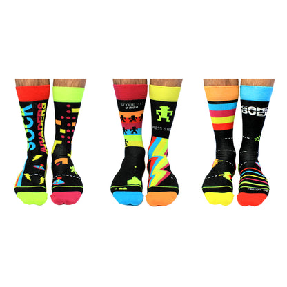 Space Invaders Oddsocks Socken in 39-46 im 6er Set