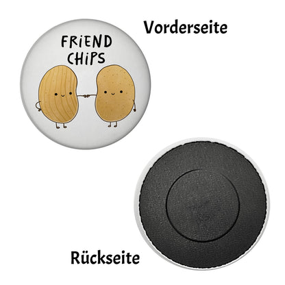 Chips Freundschaft Magnet rund mit Spruch Friendchips