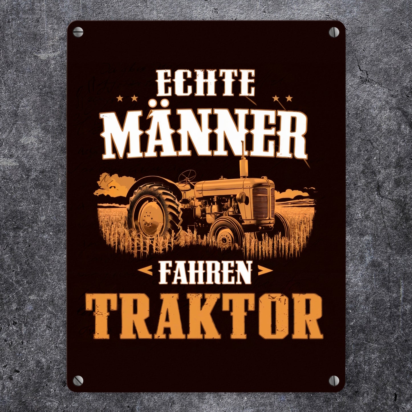 Echte Männer fahren Traktor Metallschild in 15x20 cm