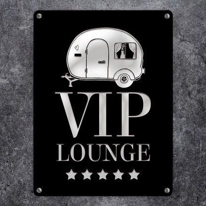 VIP-Lounge Wohnwagen Metallschild