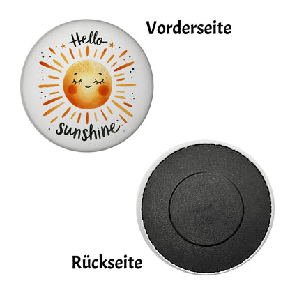 Sonne Freundschaft Magnet rund mit Spruch Hello sunshine