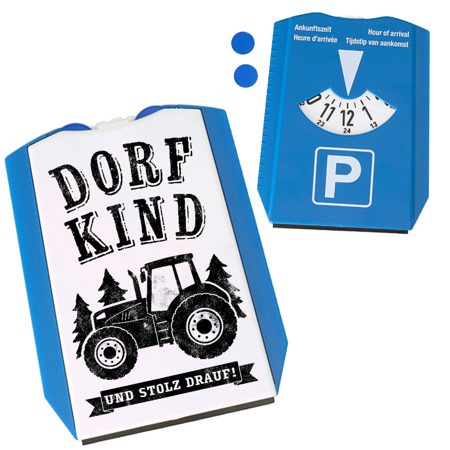 Dorfkind Trecker Parkscheibe mit Spruch Dorfkind und stolz drauf