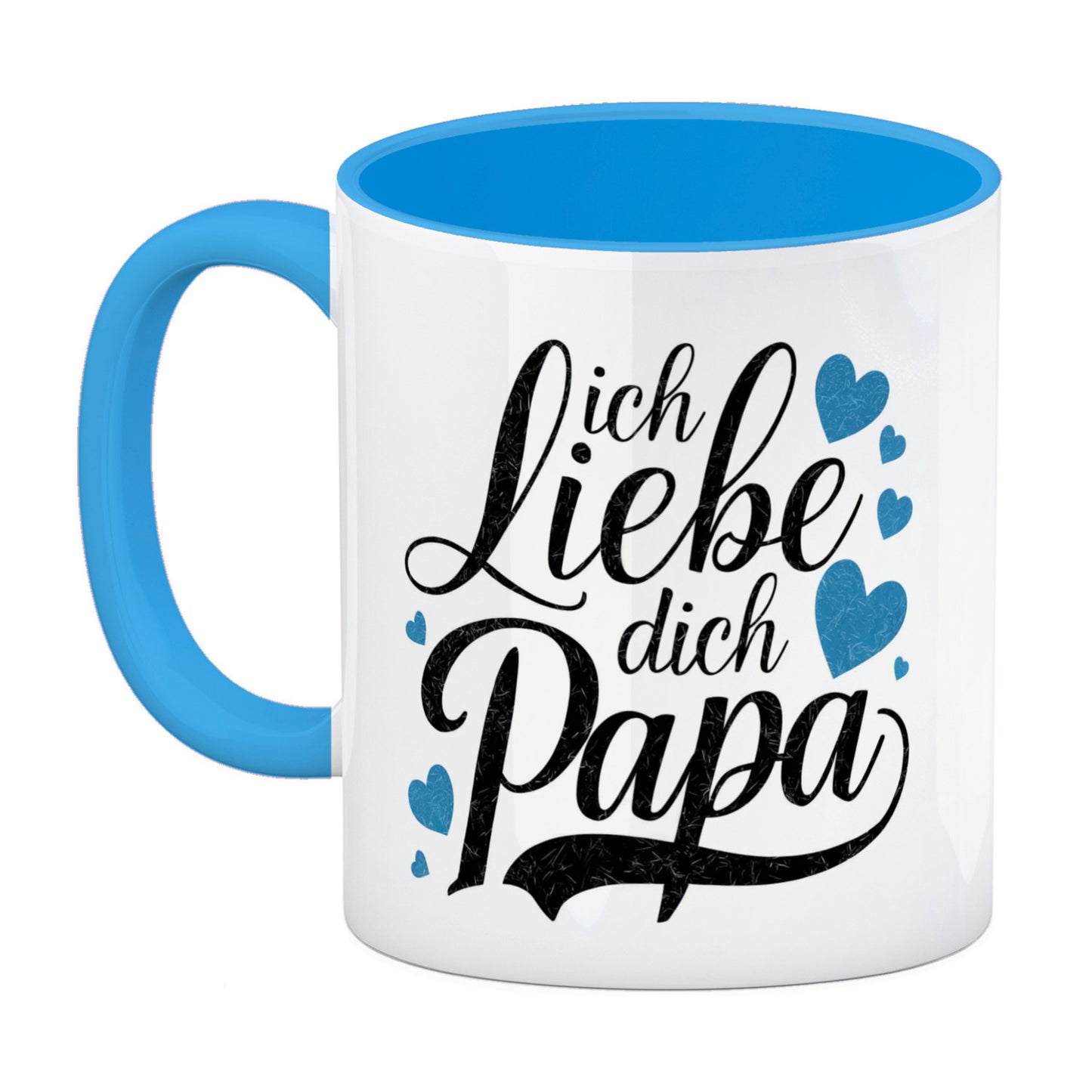 Ich Liebe Dich Papa Kaffeebecher in hellblau