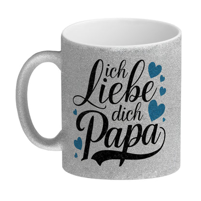 Ich Liebe Dich Papa Glitzer-Kaffeebecher