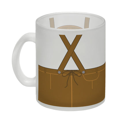 Lederhosen-Motiv Glas Tasse