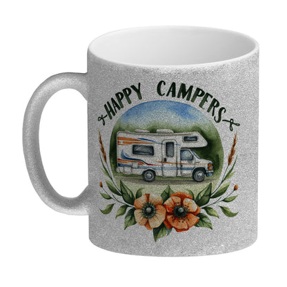 Wohnmobil Happy Campers Glitzer-Kaffeebecher