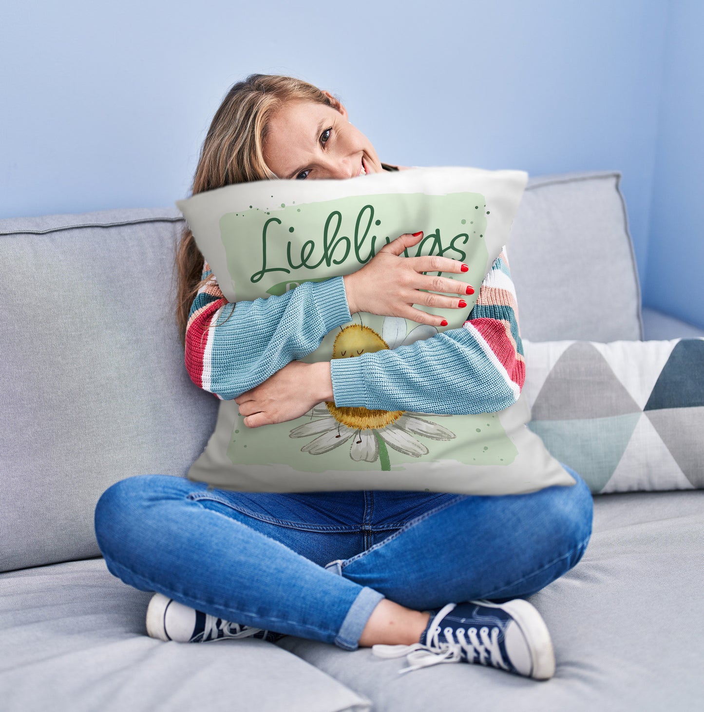 Pummel Biene Kuschelkissen mit Spruch Lieblingsplatz