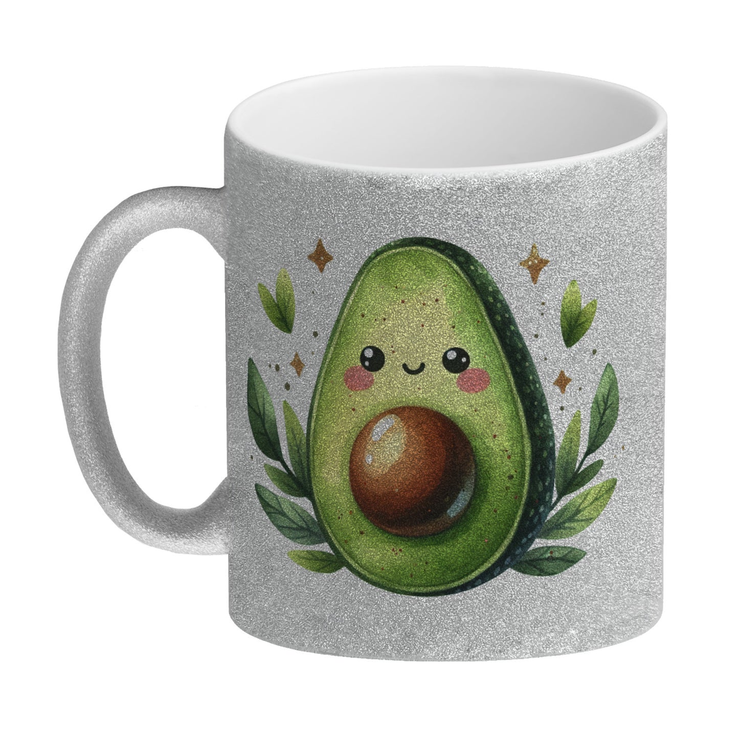 Avocado Glitzer-Kaffeebecher